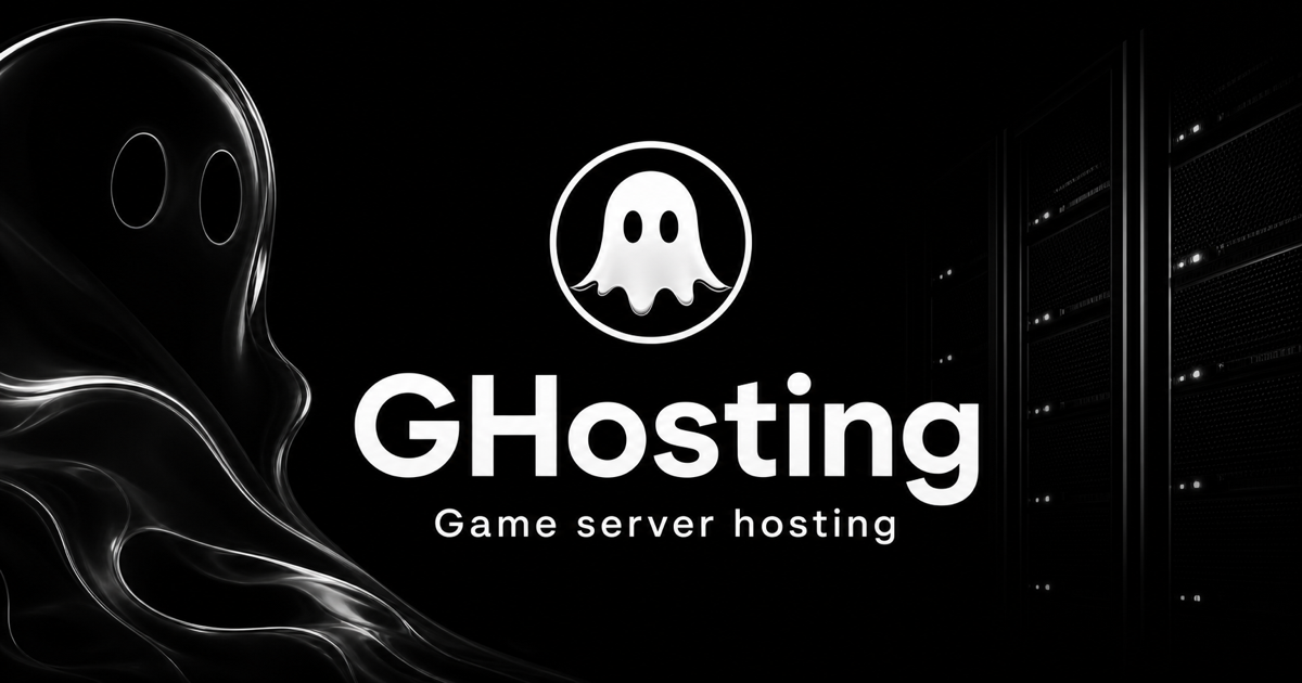 GHosting mascot and game server racks representing managed game server hosting